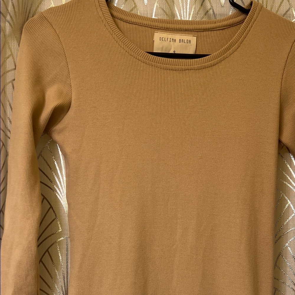 Tan Long Sleeve Dress